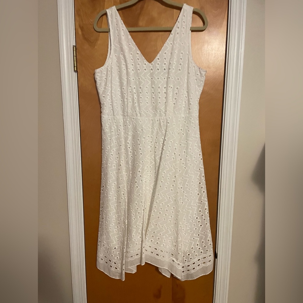 White eyelet dress.